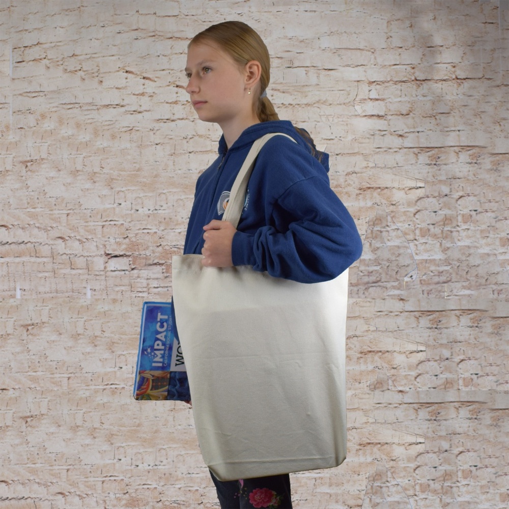 Natural canvas tote bag, set of 3, NEW - Picture 6 of 8